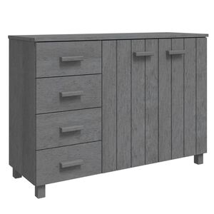 vidaXL Сайдборд HAMAR, тъмносив, 113x40x80 см, борово дърво масив