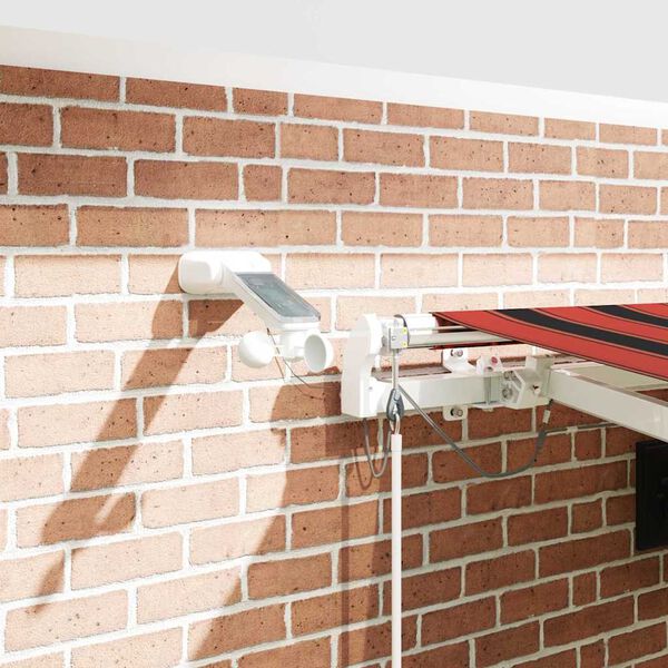 vidaXL Автоматичен сенник LED сензор за вятър 450x300 см оранжевокафяв