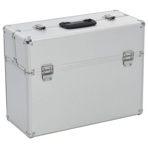 vidaXL Куфар за инструменти 47x36x20 см сребрист алуминий