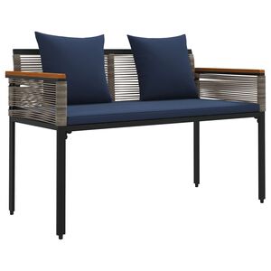 vidaXL Външна пейка 2 -Seater 117 x 54 x 74.5 см полиратан