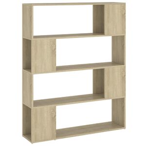vidaXL Библиотека/разделител за стая, дъб сонома, 100x24x124 см