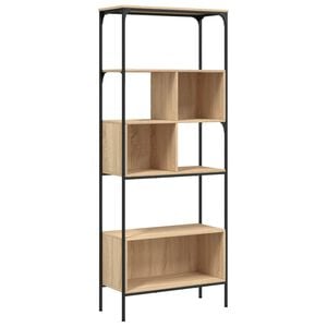vidaXL Библиотека 5 рафта сонома дъб 76x33x188,5 см инженерно дърво