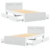 vidaXL Рамка за легло с табла без матрак, бяла, 100x200 см