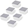 vidaXL LED осветителни тела за вграждане в земя, 6 бр, 100x100x68 мм