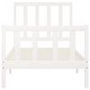 vidaXL Рамка за легло, бяла, бор масив, 100x200 см
