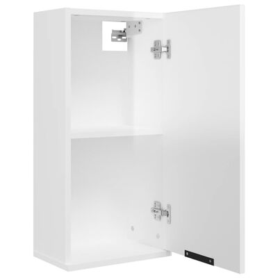 vidaXL Шкаф за баня за стенен монтаж, бял гланц, 32x20x67 см