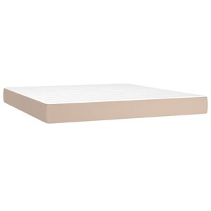 vidaXL Матрак с покет пружини средна твърдост капучино 180x200x20 см изкуствена кожа