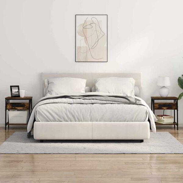 vidaXL Нощен шкаф 2 pcs Димян дъб 38 x 30 x 48 см Инженерно дърво