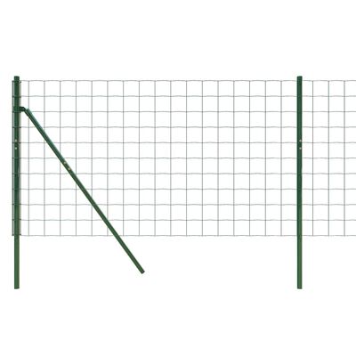 vidaXL Ограда от телена мрежа зелена 0,8x25 м поцинкована стомана