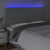 vidaXL LED горна табла за легло, светлосива, 180x5x118/128 см, плат