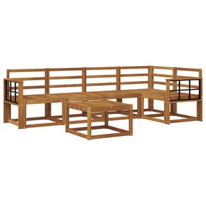 vidaXL Комплект дивани за открито 6 pcs Естествен