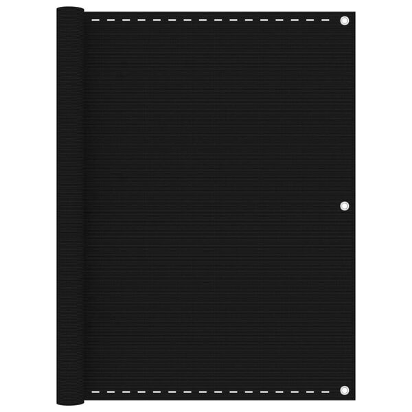 vidaXL Балконски параван, черен, 120x500 см, HDPE