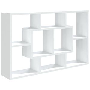 vidaXL Стенен рафт, бял, 85x16x52,5 см, инженерно дърво