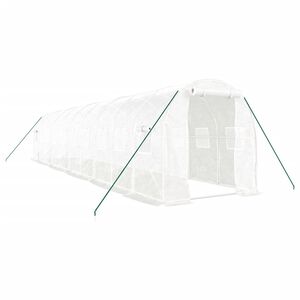 vidaXL Оранжерия със стоманена рамка бяла 20 м&sup2; 10x2x2 м