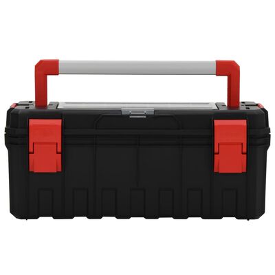 vidaXL Кутия за инструменти черно и червено 65x28x31,5 см