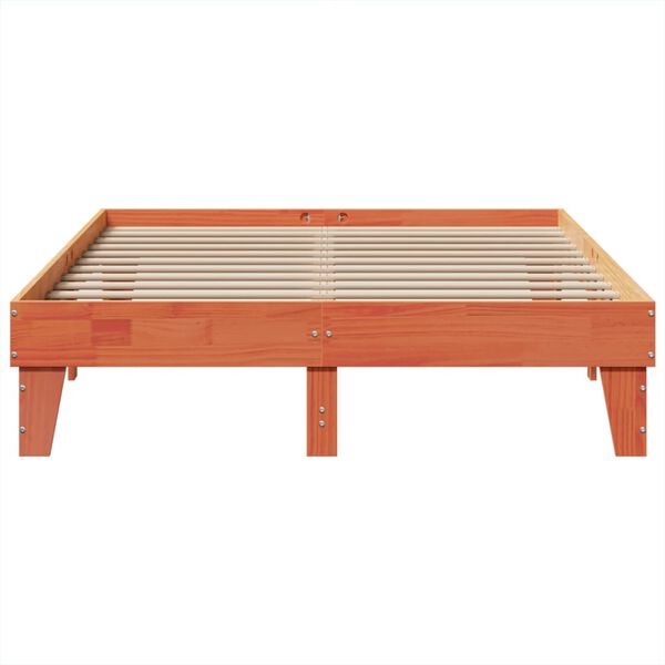 vidaXL Рамка за легло без матрак, восъчнокафяв, 140x200 см, бор масив