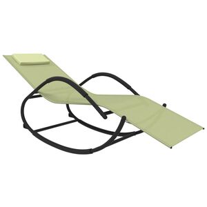 vidaXL Люлеещ се шезлонг, кремав, стомана и textilene