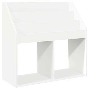 vidaXL Детска рафт за книги със съхранение Бяло 72,5 x 29,5 x 69 см