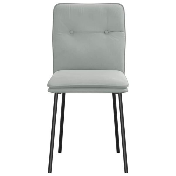 vidaXL Трапезни столове, 4 бр, светлосиви, кадифе