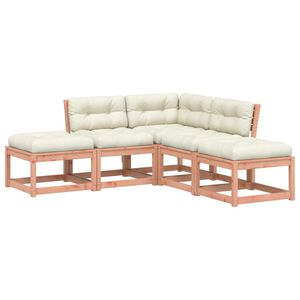 vidaXL Градински комплект с възглавници, 5 части, дугласко дърво масив