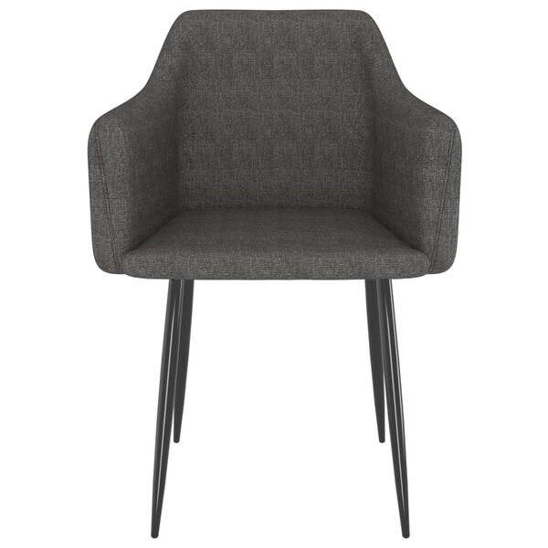 vidaXL Трапезни столове, 2 бр, тъмносиви, текстил