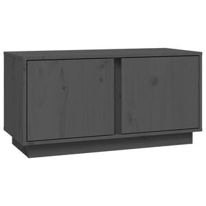 vidaXL ТВ шкаф, сив, 80x35x40,5 см, бор масив