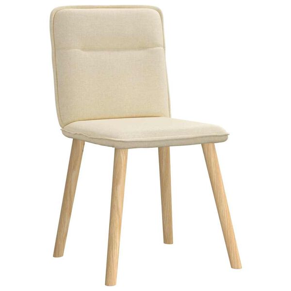 vidaXL Трапезни столове, 4 бр, кремави, текстил