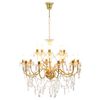 vidaXL Полилей, 2 нива, златист, 15 х Е14 крушки