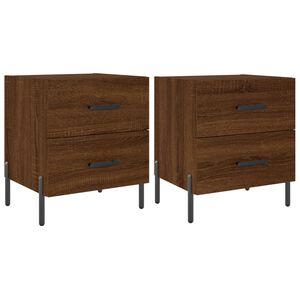vidaXL Нощни шкафчета 2 бр кафяв дъб 40x35x47,5 см инженерно дърво