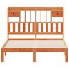 vidaXL Легло с етажерка за книги, без матрак, 140x190 см, бор масив
