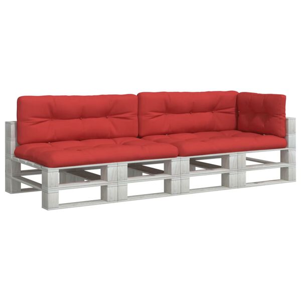 vidaXL Палетни възглавници, 5 бр, червени, текстил