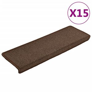vidaXL Изтривалки за стълби 15 бр. 65x21x4 см, кафяви, правоъгълни, кант