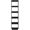 vidaXL Библиотека/разделител за стая, черна, 40x35x167 см, бор масив