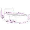 vidaXL Рамка за легло с таблото Бяло 80 x 200 cm Солидно борово дърво