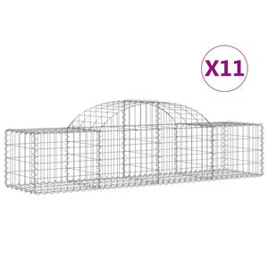 vidaXL Габионни кошници арка 11 бр 200x50x40/60 см поцинковано желязо
