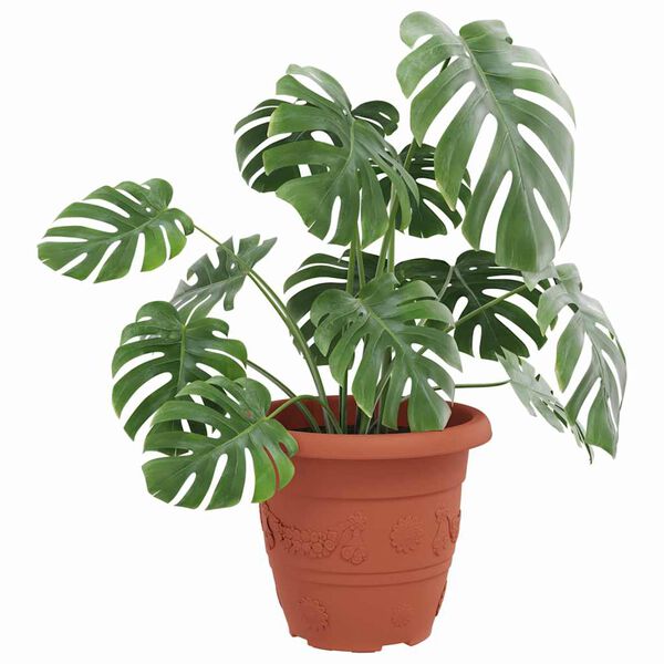 vidaXL Кръгла саксия за цветя 24 pcs Червено тухла &Oslash; 26 x 21.5 см