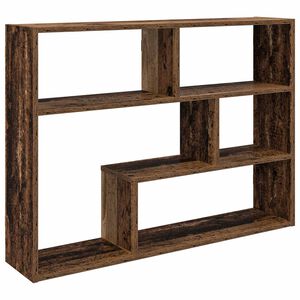 vidaXL Стенен рафт Монтиране на стена Старо дърво 95 x 20 x 69,5 см