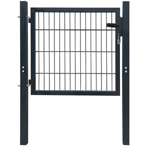 vidaXL 2D Оградна порта (единична) антрацитно сива 100x80 см