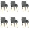 vidaXL Обедени столове 6 pcs Текстил Тъмносиво 60 x 56 x 96 см