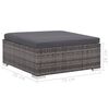 vidaXL Градински комплект с възглавници, 6 части, полиратан, сив