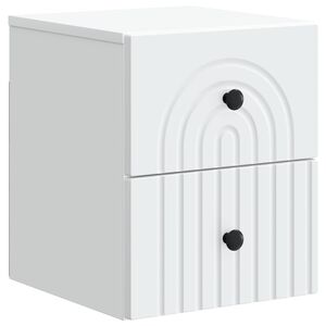 vidaXL Спален шкаф с монтаж на стена с чекмедже Бяло 33 x 34,5 x 40 см