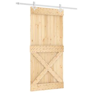 vidaXL Преплъзваща се врата 95 x 210 cm Естествено и бяло