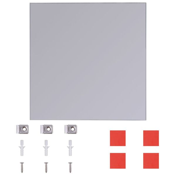 vidaXL Огледални плочки без рамки, стъкло, 8 бр, 20,5 см