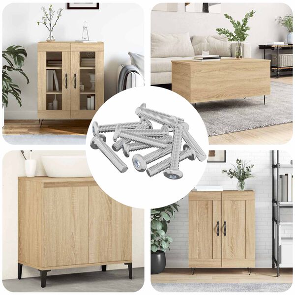 vidaXL Винт с глава 12 pcs Сребрист M6 x 35 mm Стомана