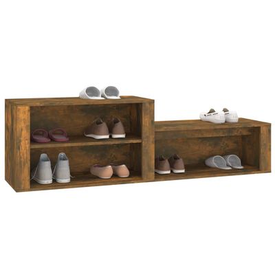 vidaXL Шкаф за обувки, опушен дъб, 150x35x45 см, инженерно дърво