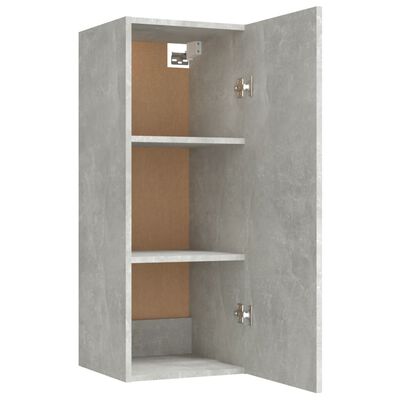 vidaXL Стенен шкаф, бетонно сив, 35x34x90 см, инженерно дърво