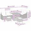 vidaXL Градински Софа Комплект с възглавница 9 pcs Сив Полиратан
