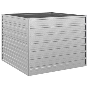vidaXL Повдигната градинска леха, 100x100x77 см, стомана, сребриста