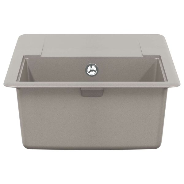 vidaXL Мивка Сив 670 x 460 мм 80% Кварц и 20% Смола