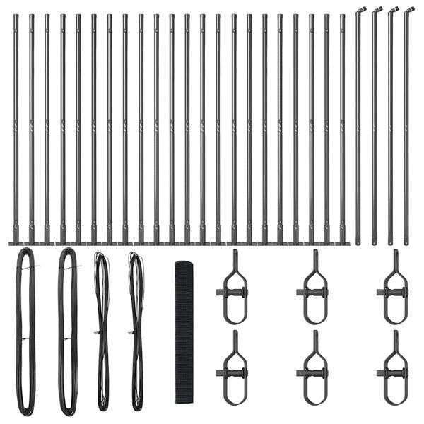 vidaXL Стълб за ограда. Сив 50 x 1,2 м (16 x 16 мм мрежа)